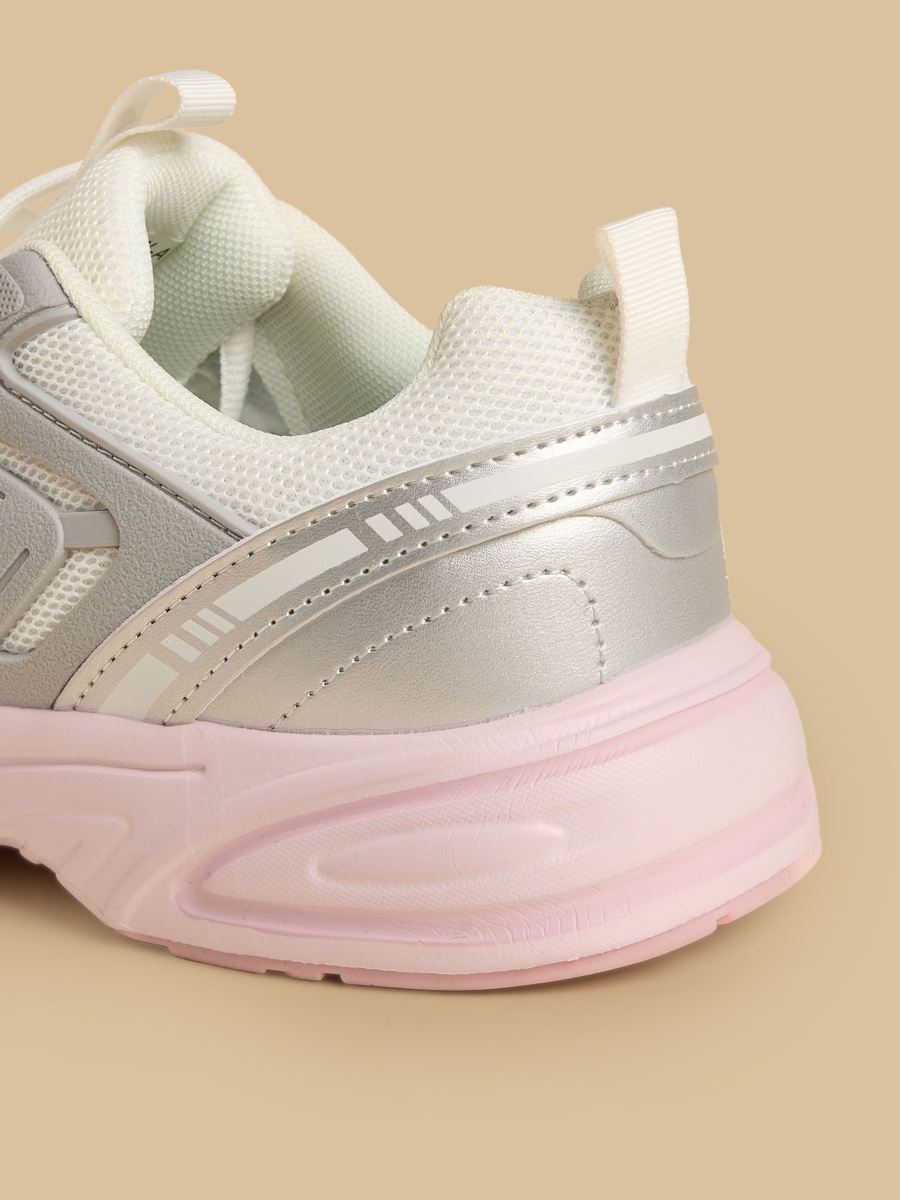 Panelled Lace-Up Sports Shoes