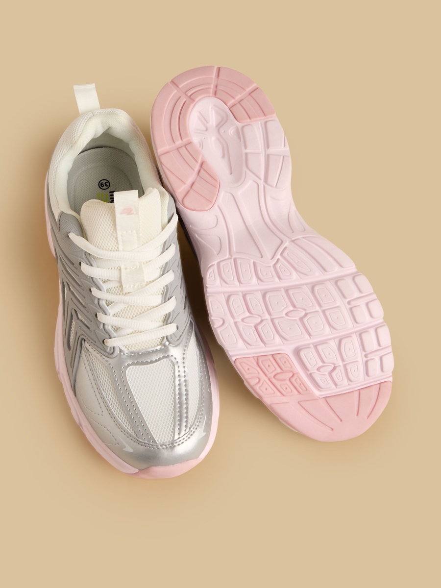 Panelled Lace-Up Sports Shoes