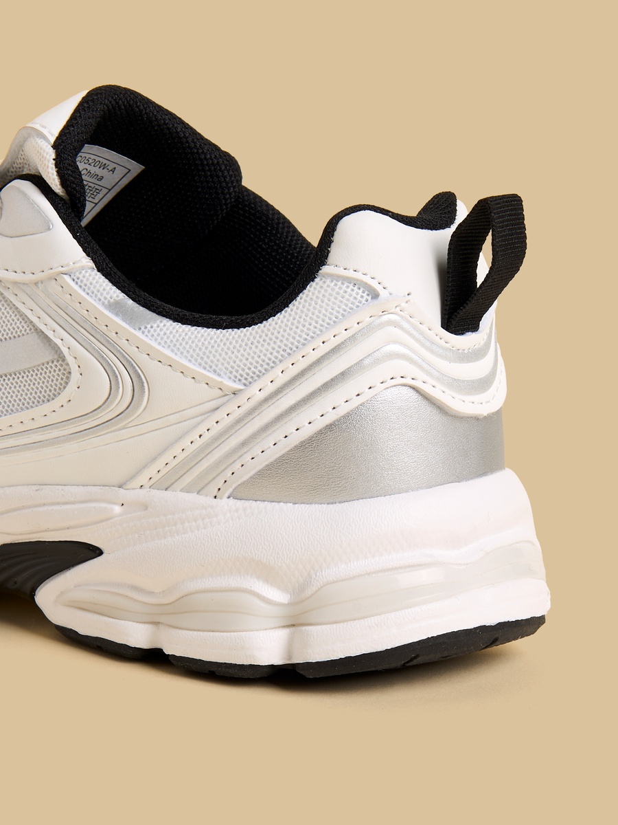 Panelled Sports Shoes with Lace-Up Closure