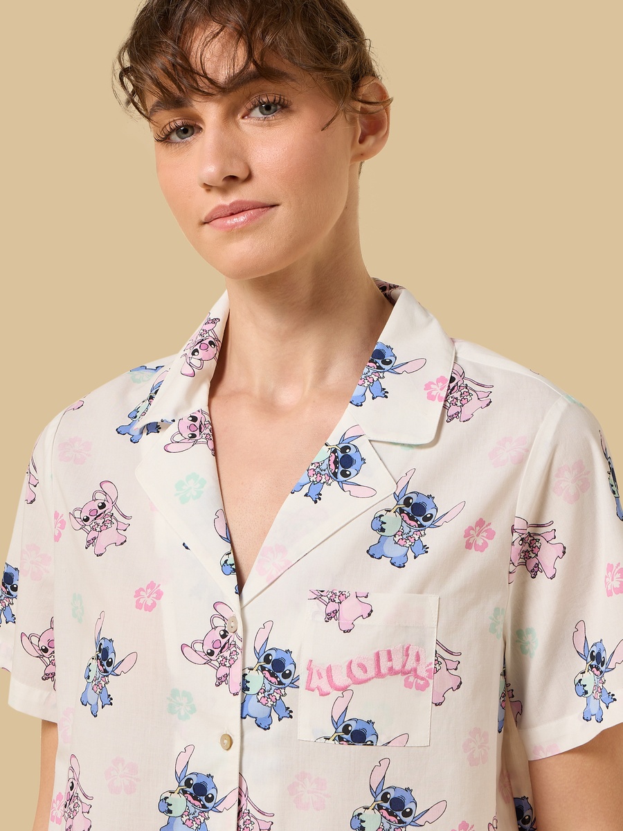 Angel and Stitch Print Pyjama Set