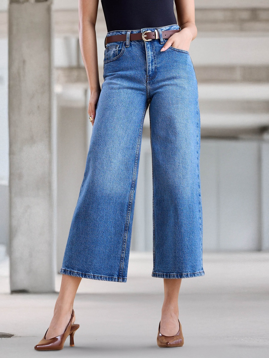 Denim Culottes with Belt