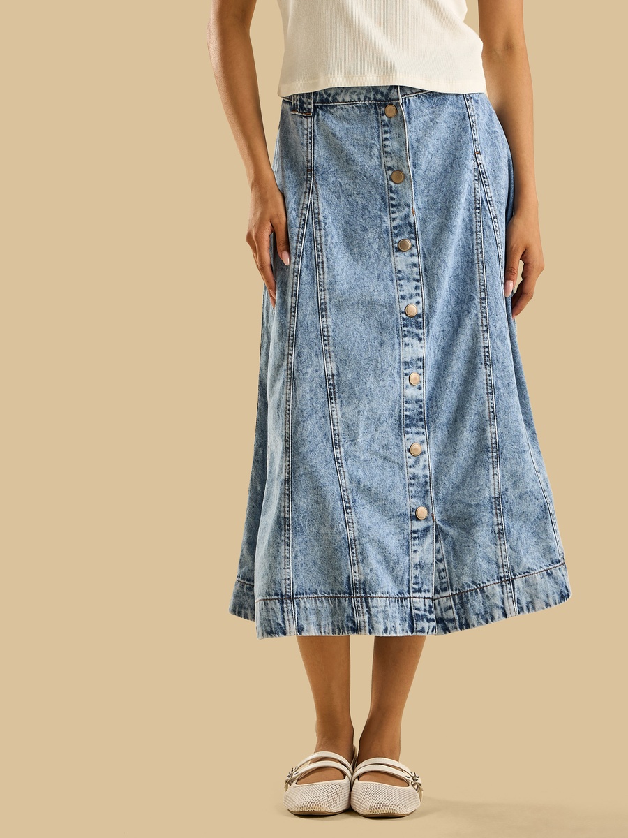 Panelled Midi Better Cotton Skirt