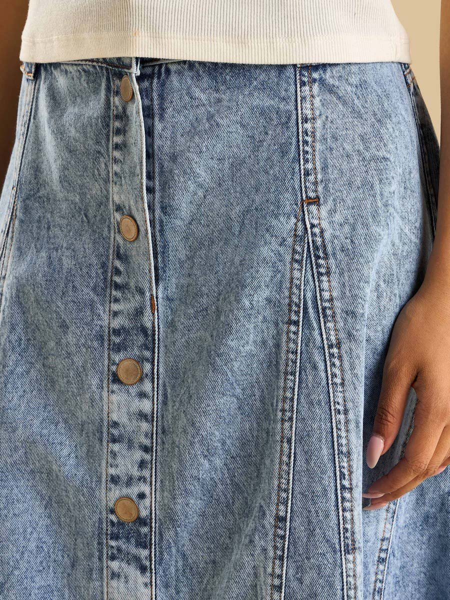 Panelled Midi Better Cotton Skirt