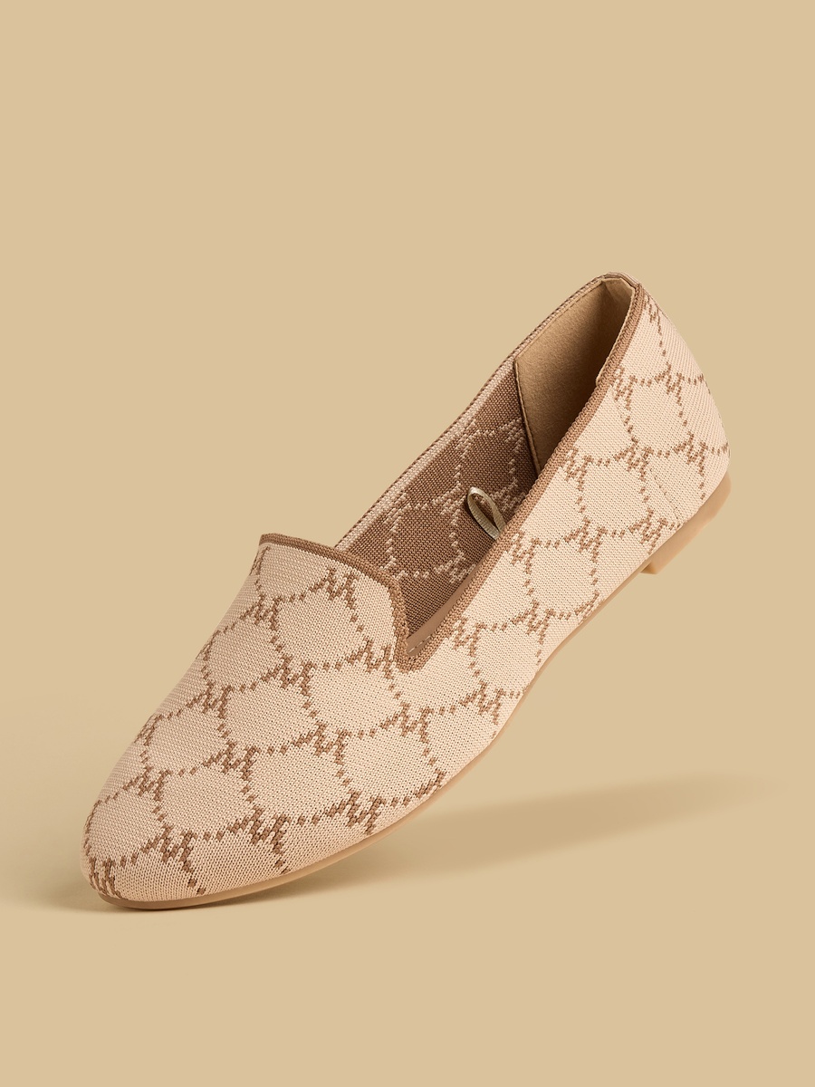 Textured Slip-On Ballerina Shoes