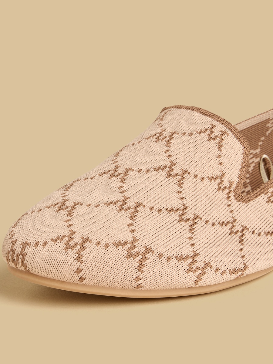 Textured Slip-On Ballerina Shoes