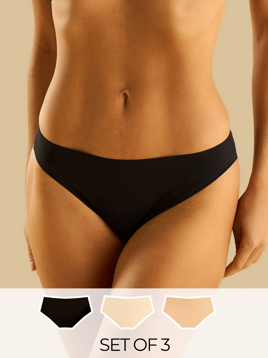 Pack of 3 - Bonded High Leg Briefs