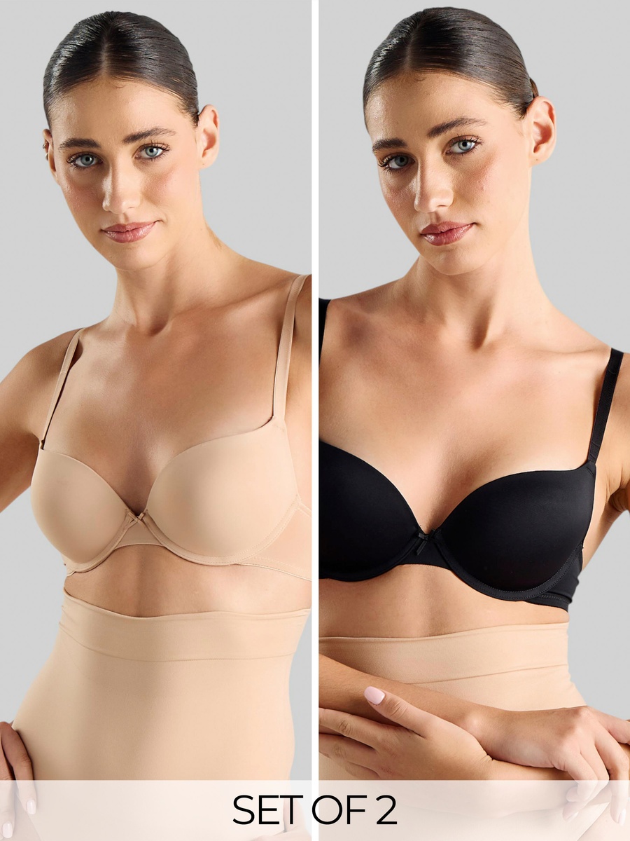 Pack of 2 - Plain Plunge Bra