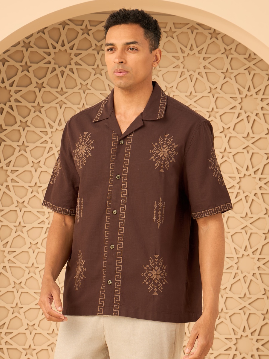 Embroidered Slub Shirt