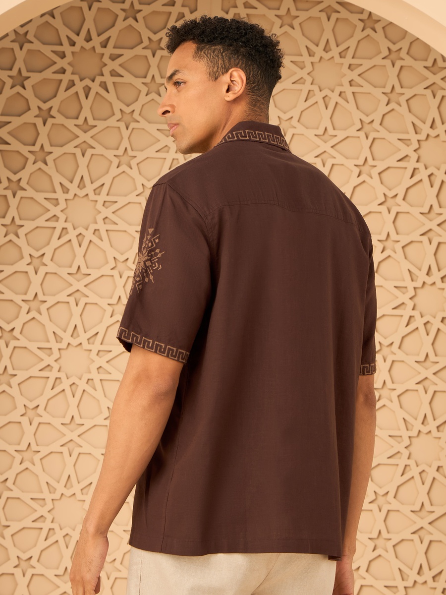Embroidered Slub Shirt