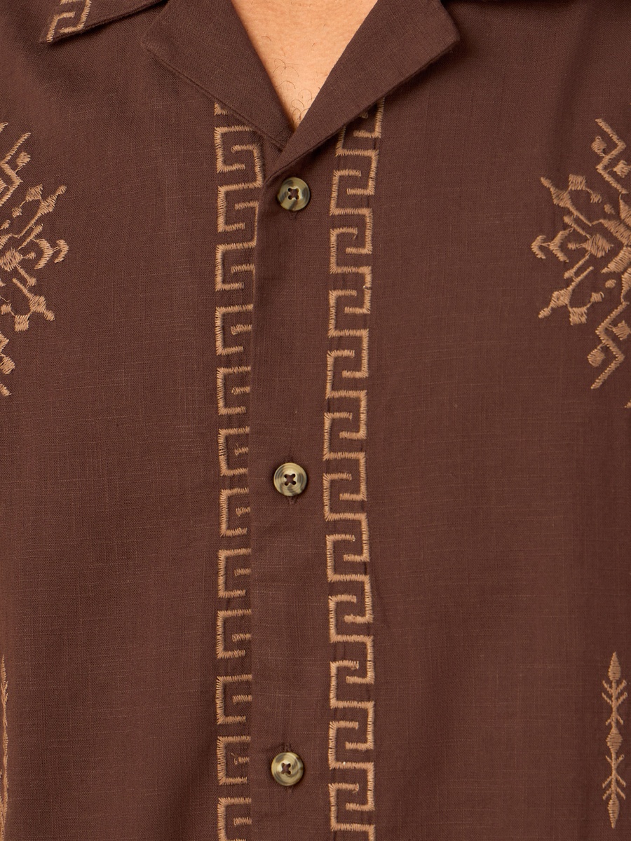 Embroidered Slub Shirt
