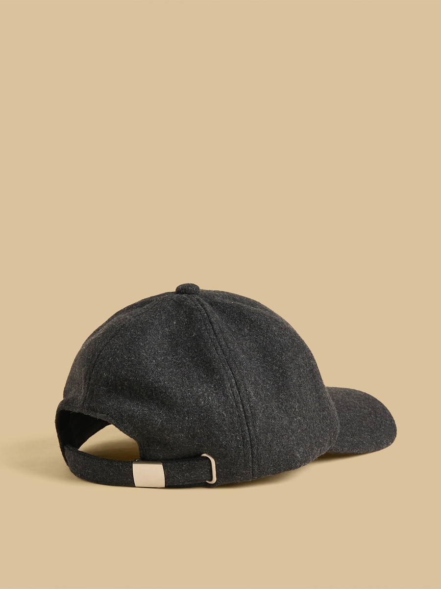 Textured Cap with Buckled Strap Closure