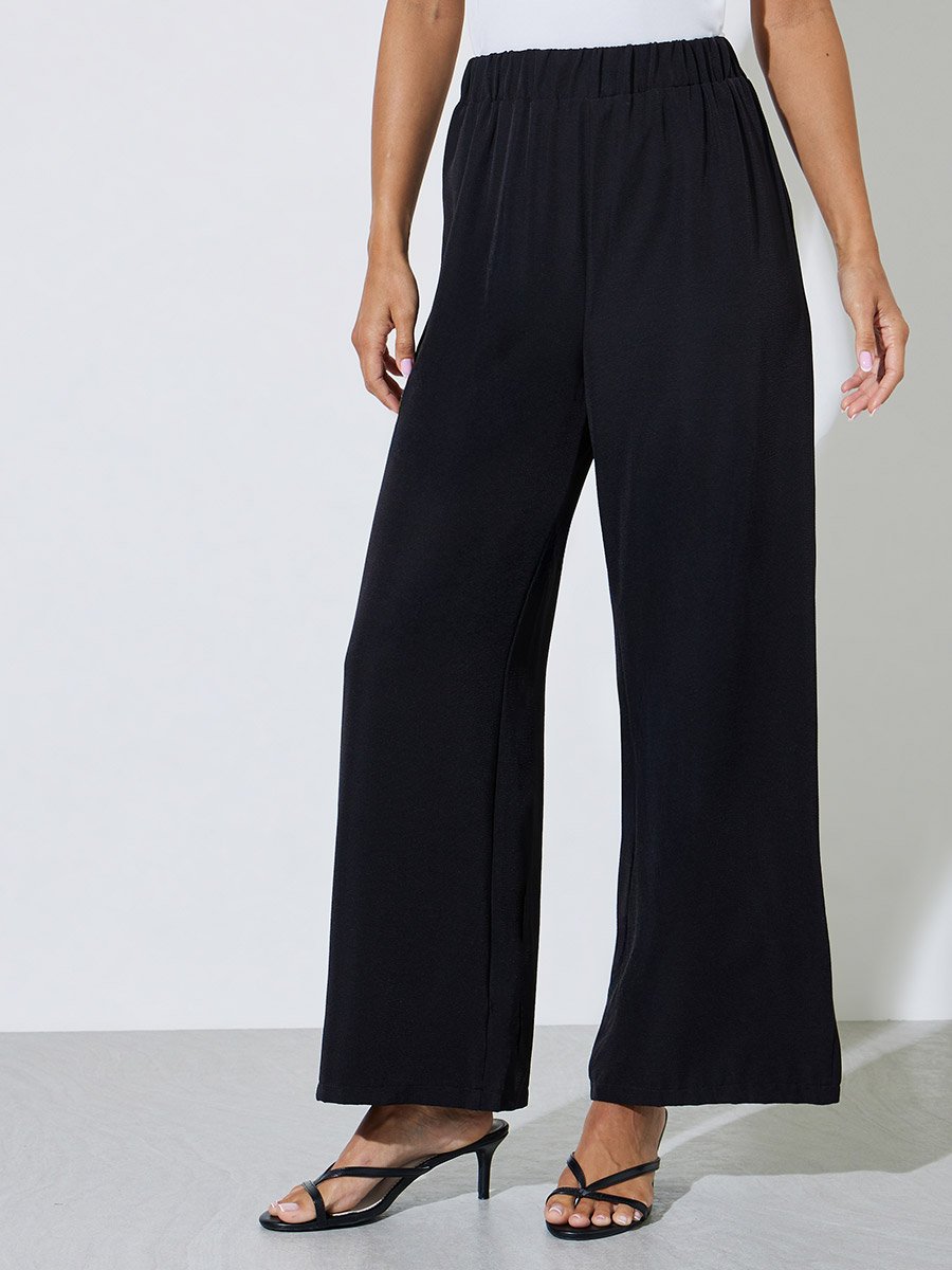Black Solid Long Sleeves Shirt and Pants Co-Ords