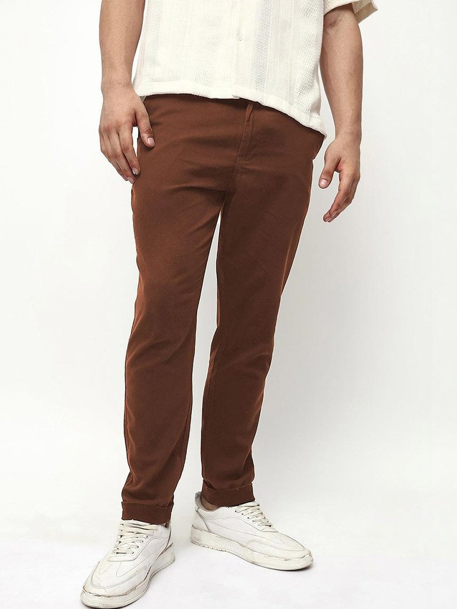 Men Slim Fit Solid Pants