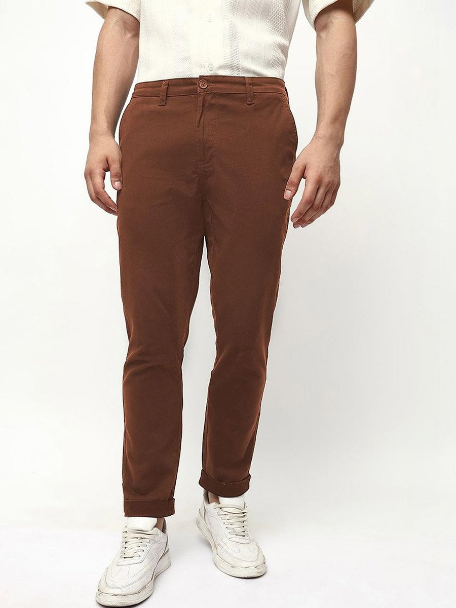 Men Slim Fit Solid Pants