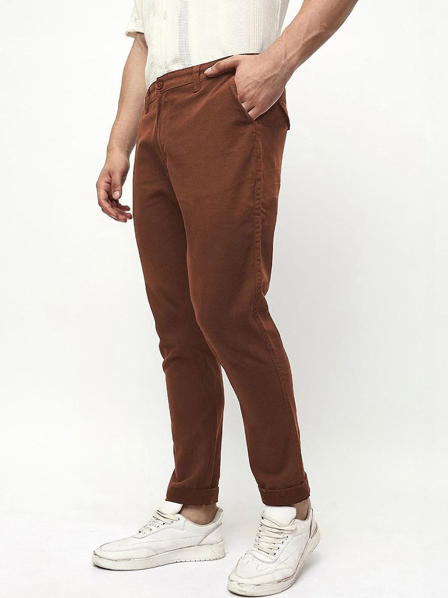 Men Slim Fit Solid Pants
