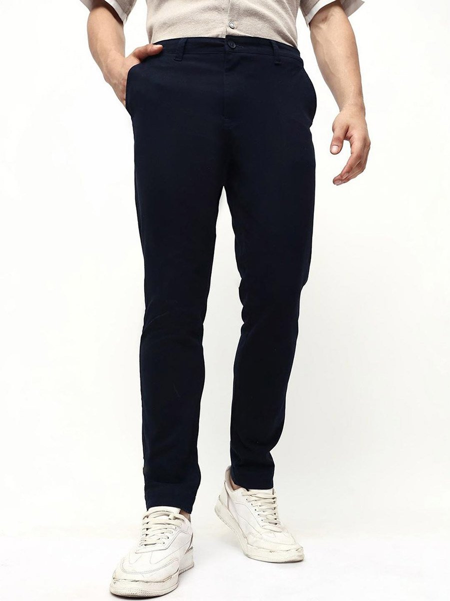 Men Slim Fit Solid Pants