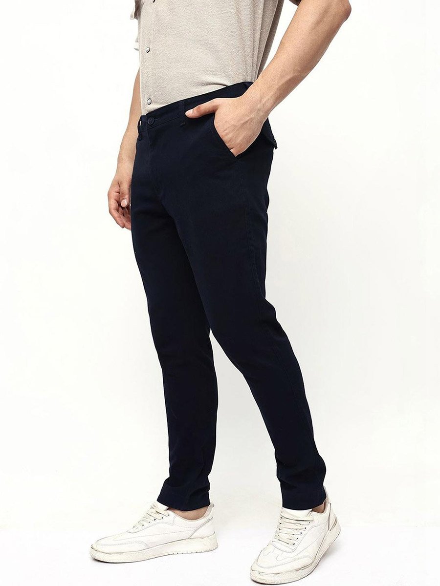 Men Slim Fit Solid Pants