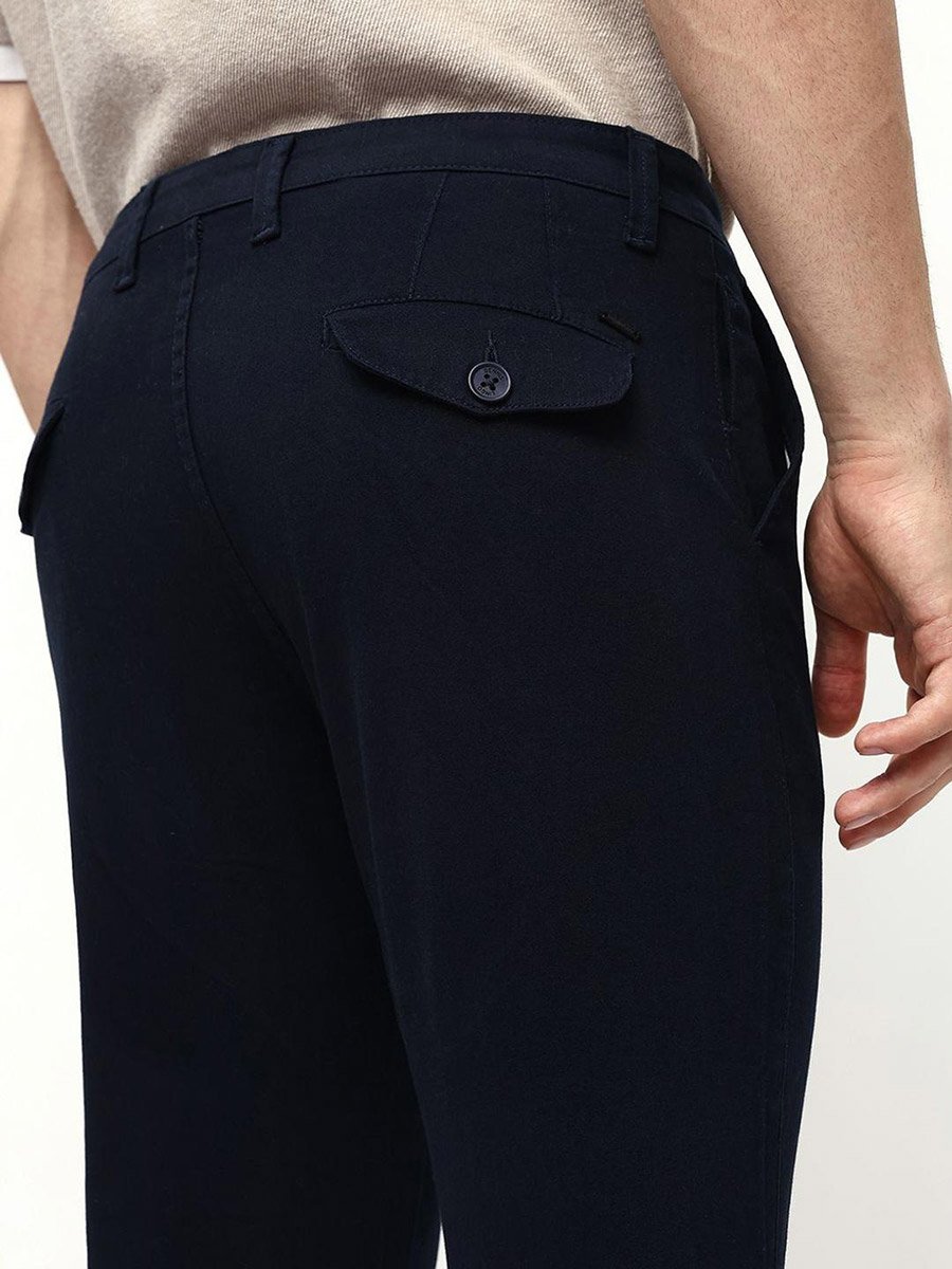 Men Slim Fit Solid Pants