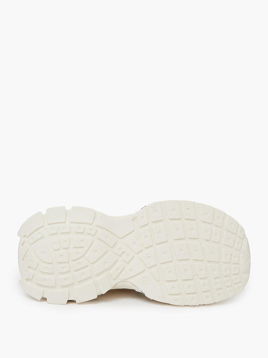 Beige Logo Detail Athletic Sneakers