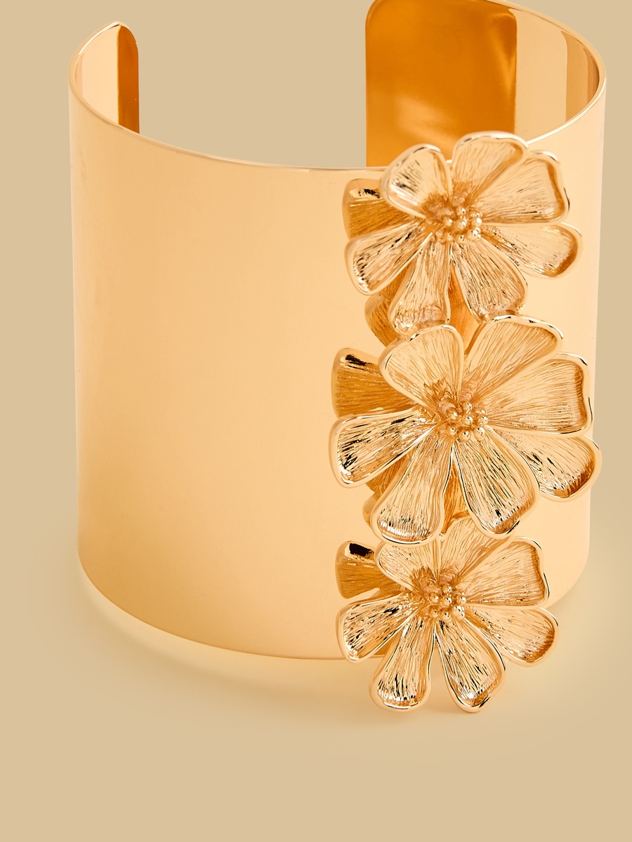Floral Embellished Cuff Bracelet