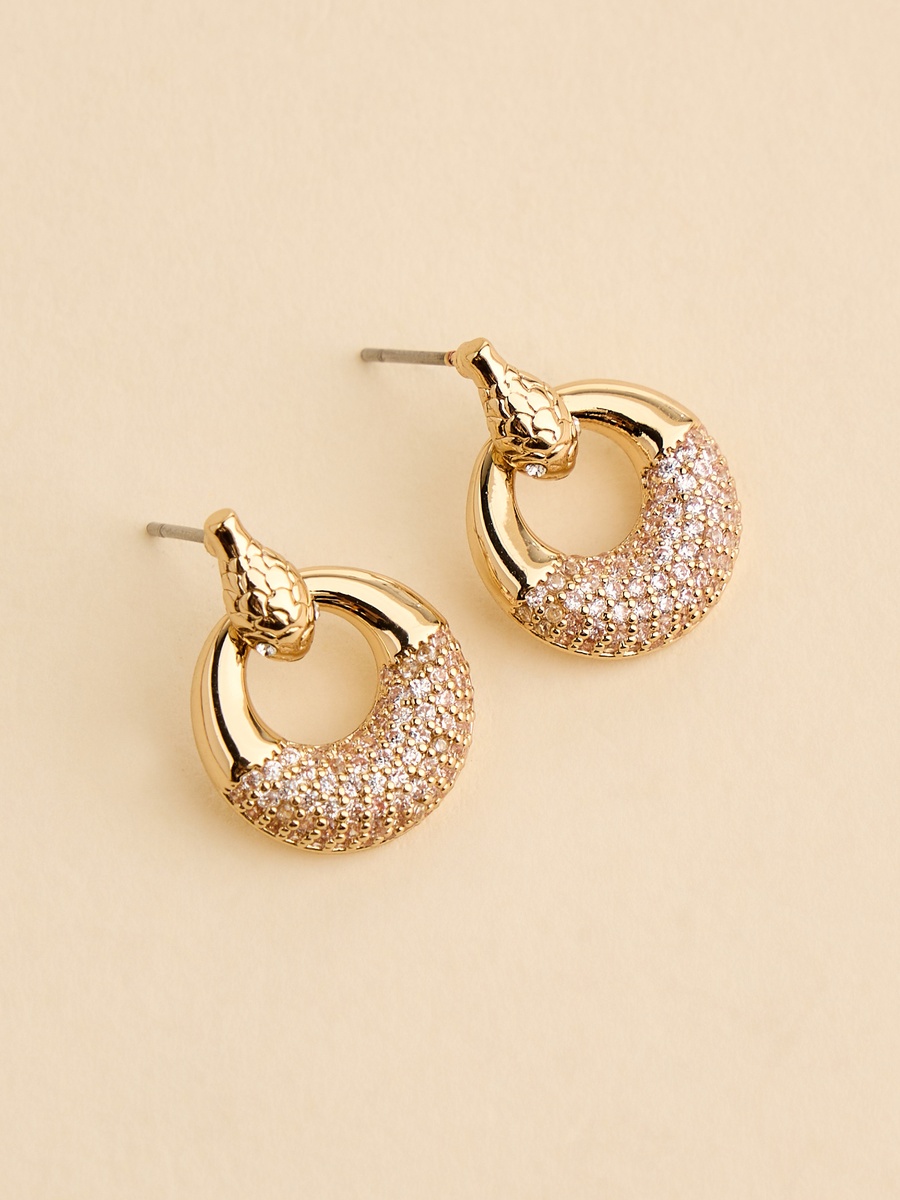 Cubic Zirconia Embellished Pendant Necklace and Earrings Set