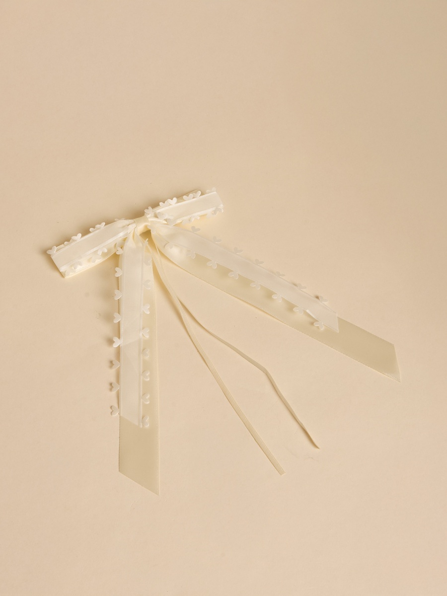Heart Accent Bow Hair Clip