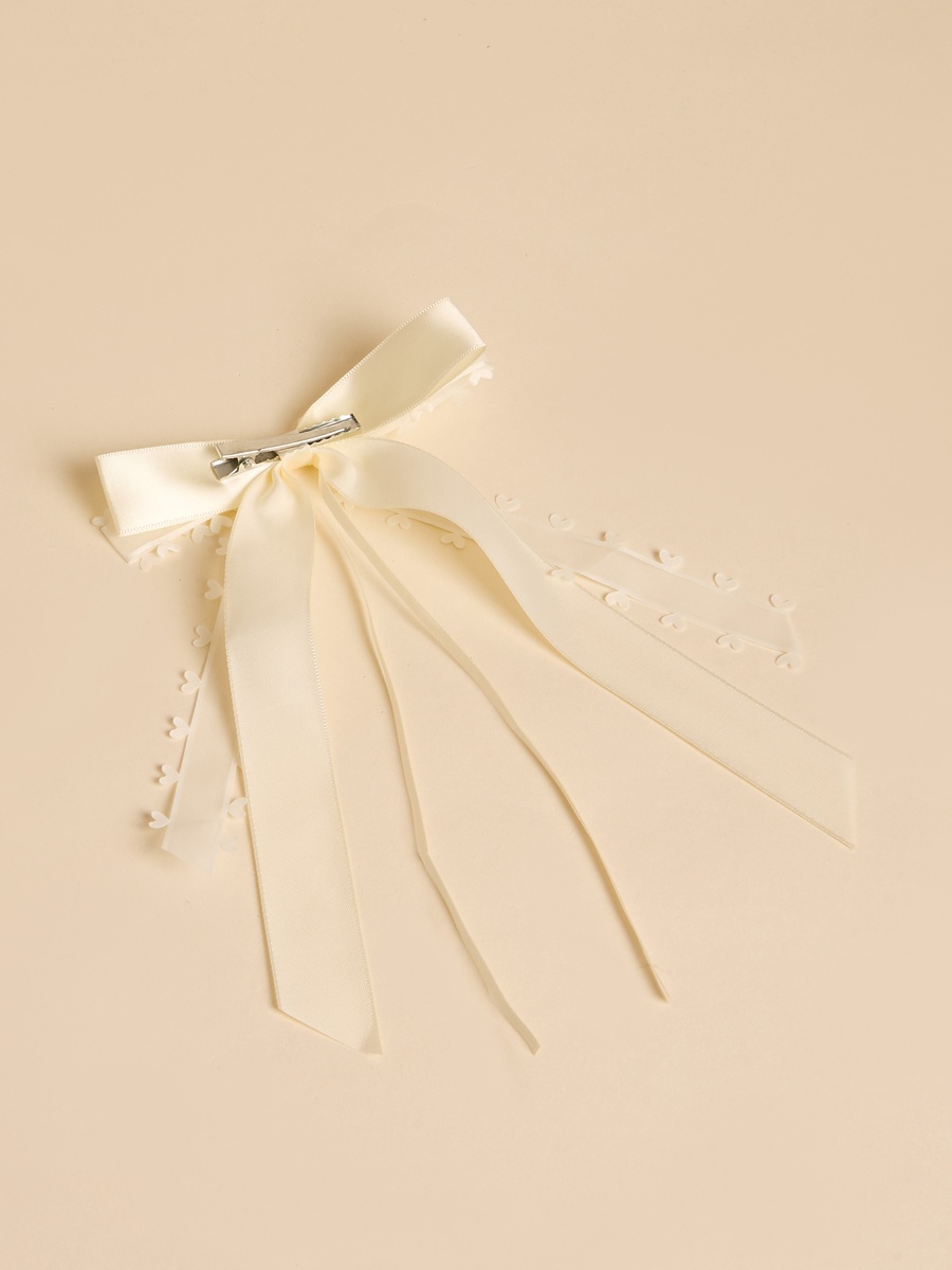 Heart Accent Bow Hair Clip