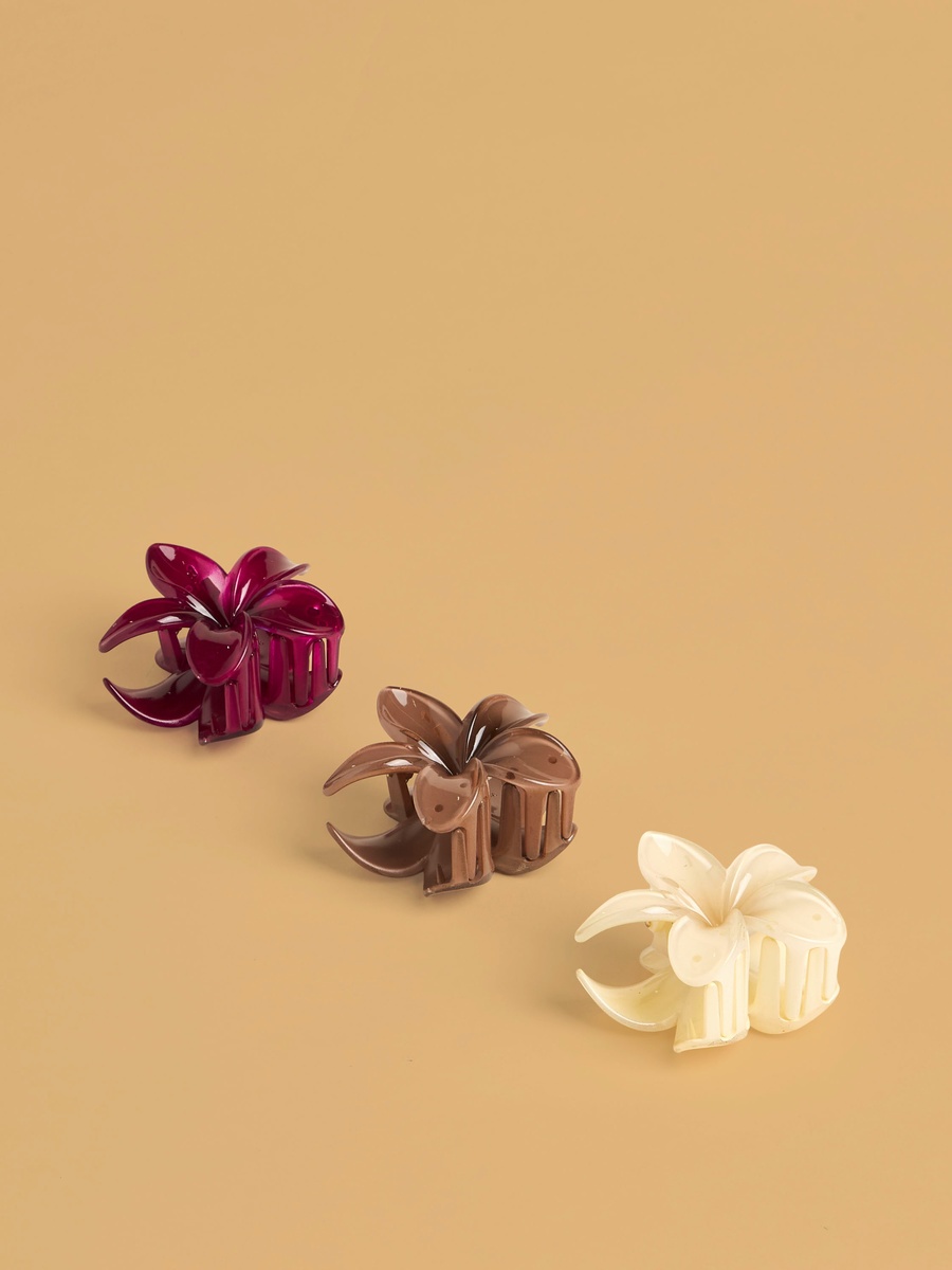 Pack of 3 - Floral Shaped Hair Clamp