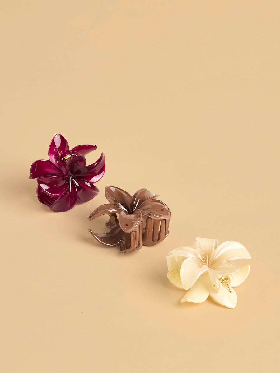 Pack of 3 - Floral Shaped Hair Clamp