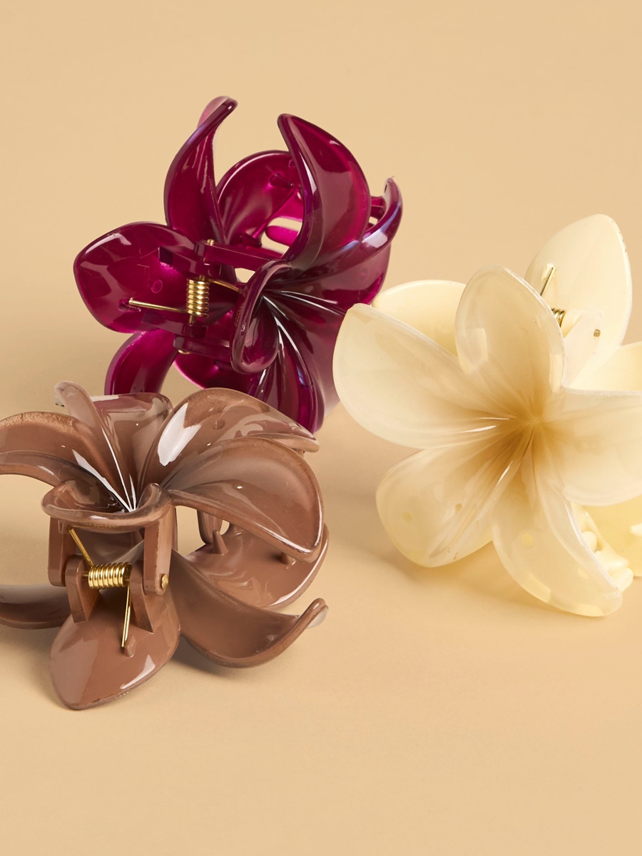 Pack of 3 - Floral Shaped Hair Clamp