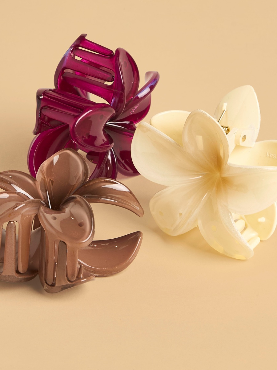 Pack of 3 - Floral Shaped Hair Clamp