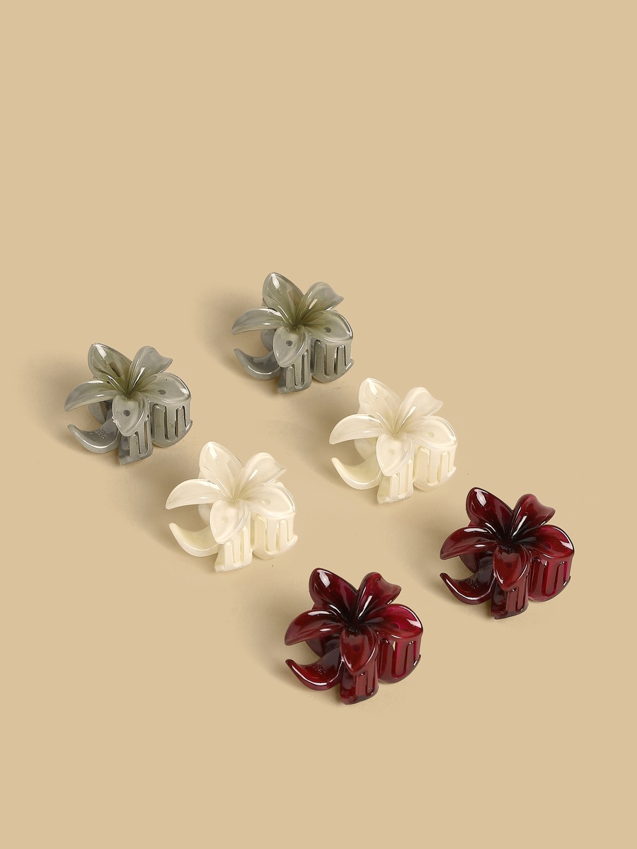 Pack of 6 - Floral Shaped Hair Clamp
