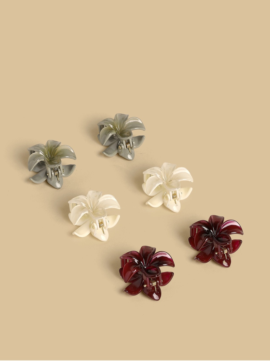 Pack of 6 - Floral Shaped Hair Clamp