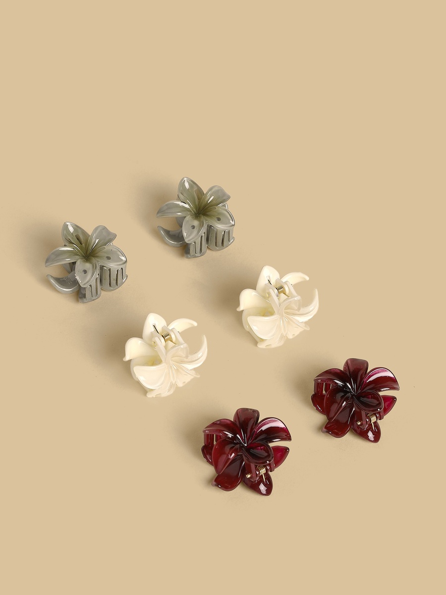 Pack of 6 - Floral Shaped Hair Clamp