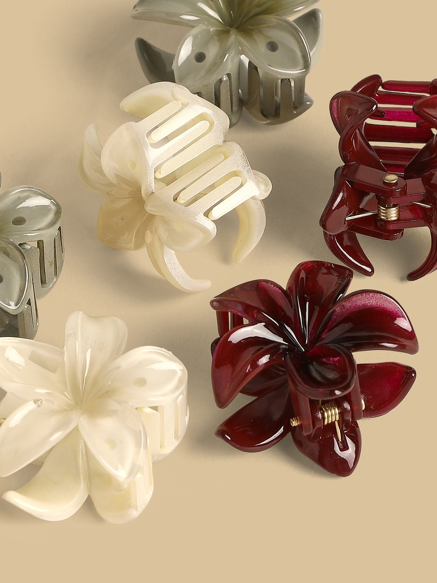 Pack of 6 - Floral Shaped Hair Clamp