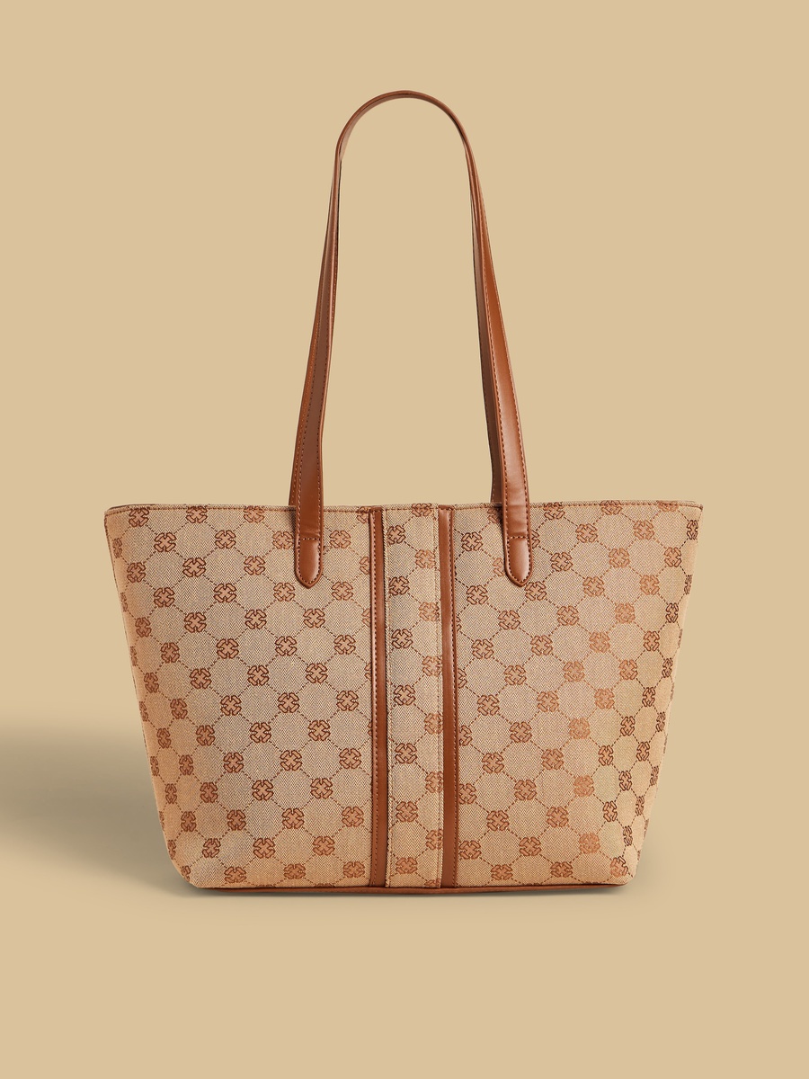 Printed Tote Bag with Zip Closure