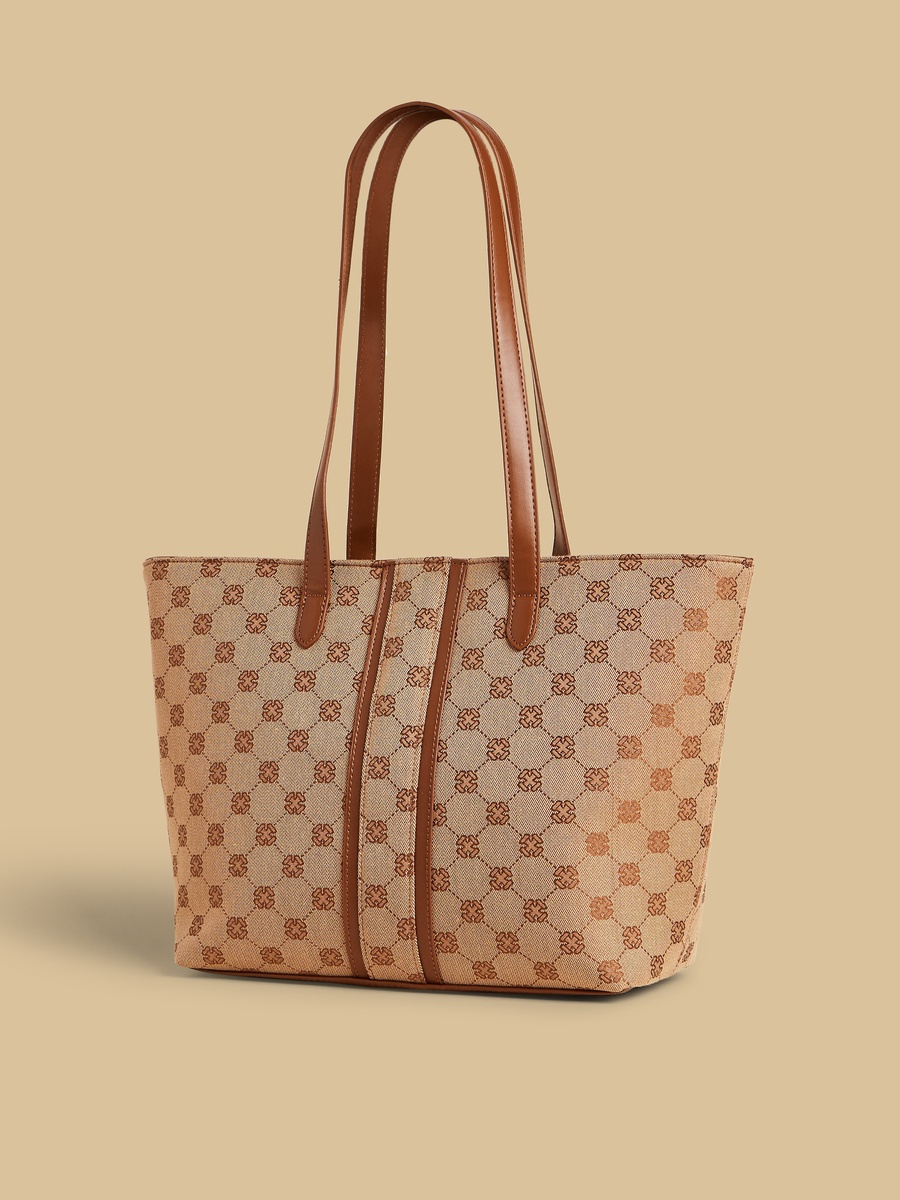 Printed Tote Bag with Zip Closure