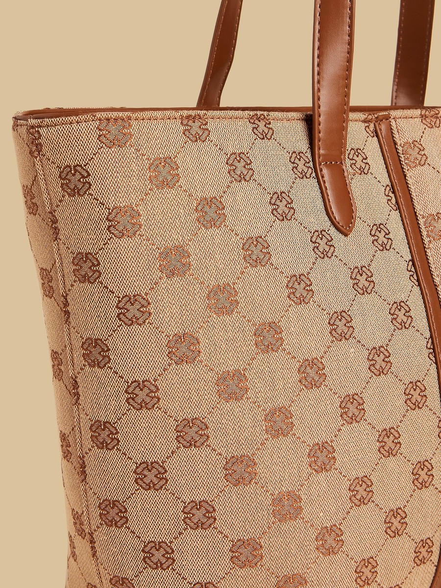 Printed Tote Bag with Zip Closure