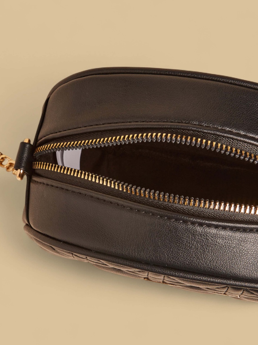 Quilted Crossbody Bag with Tassel Detail