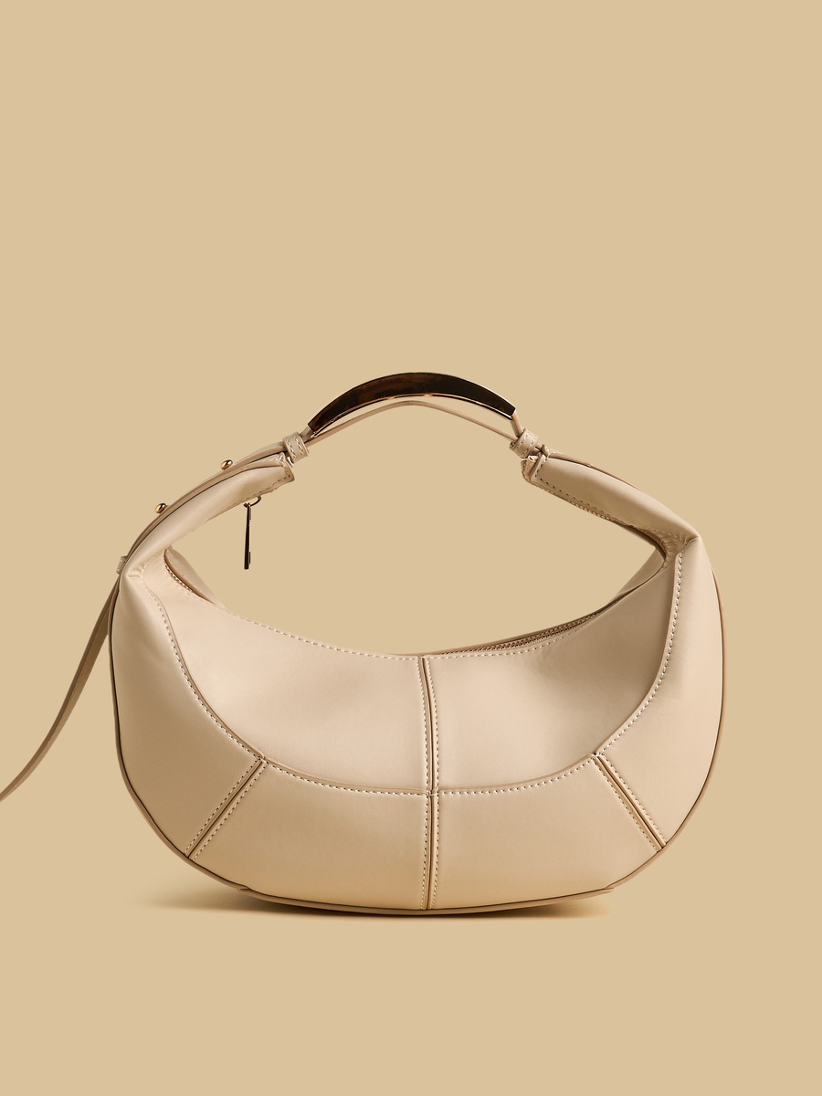 Textured Hobo Bag with Zip Closure
