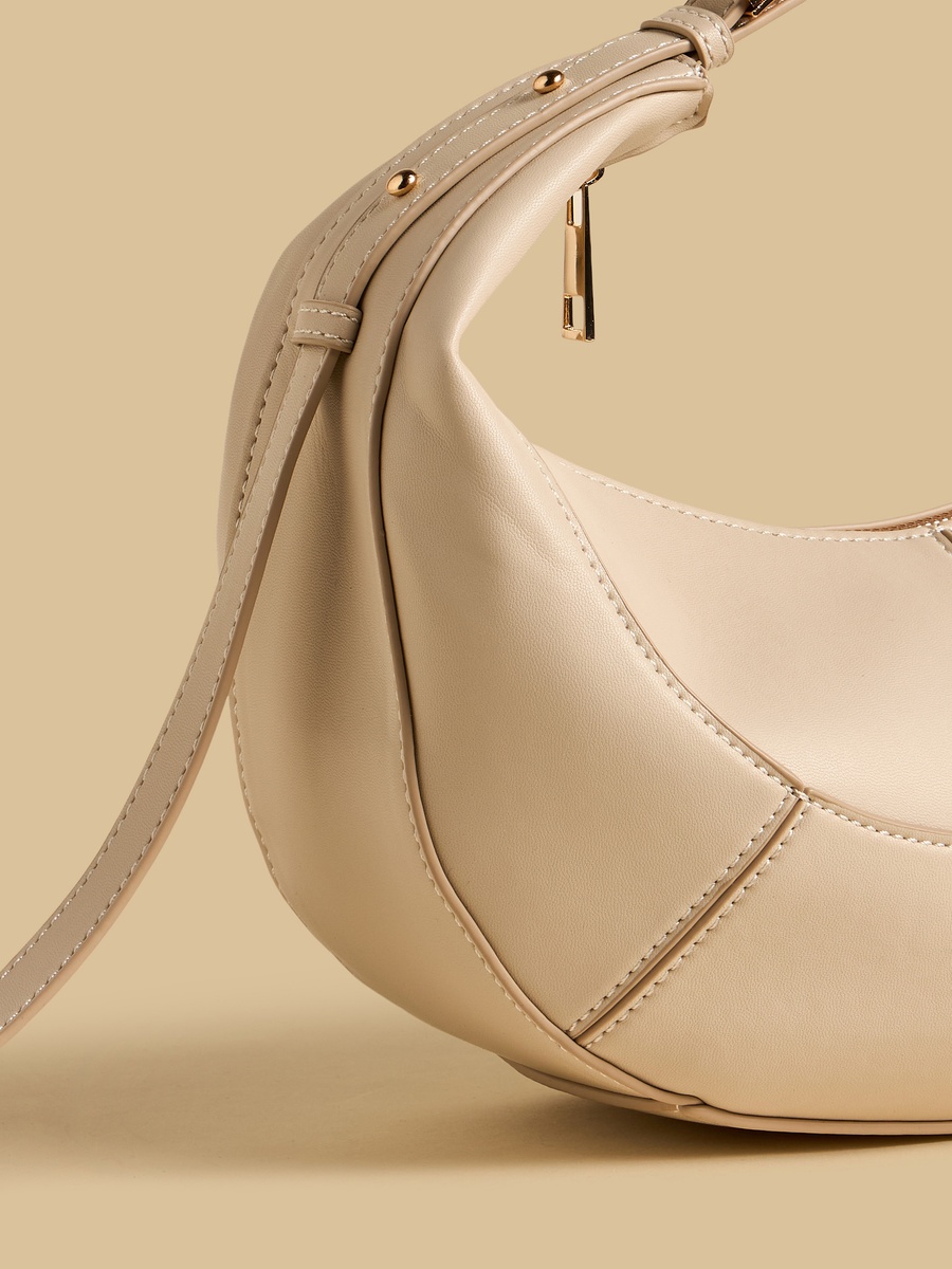 Textured Hobo Bag with Zip Closure