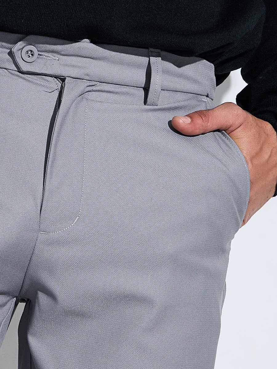 Men Grey Regular Fit Trousers