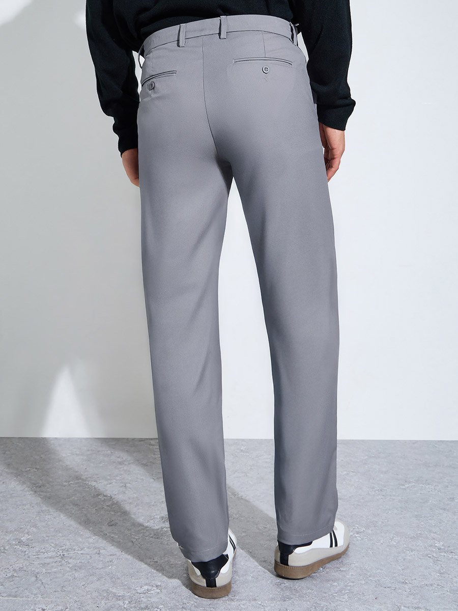 Men Grey Regular Fit Trousers