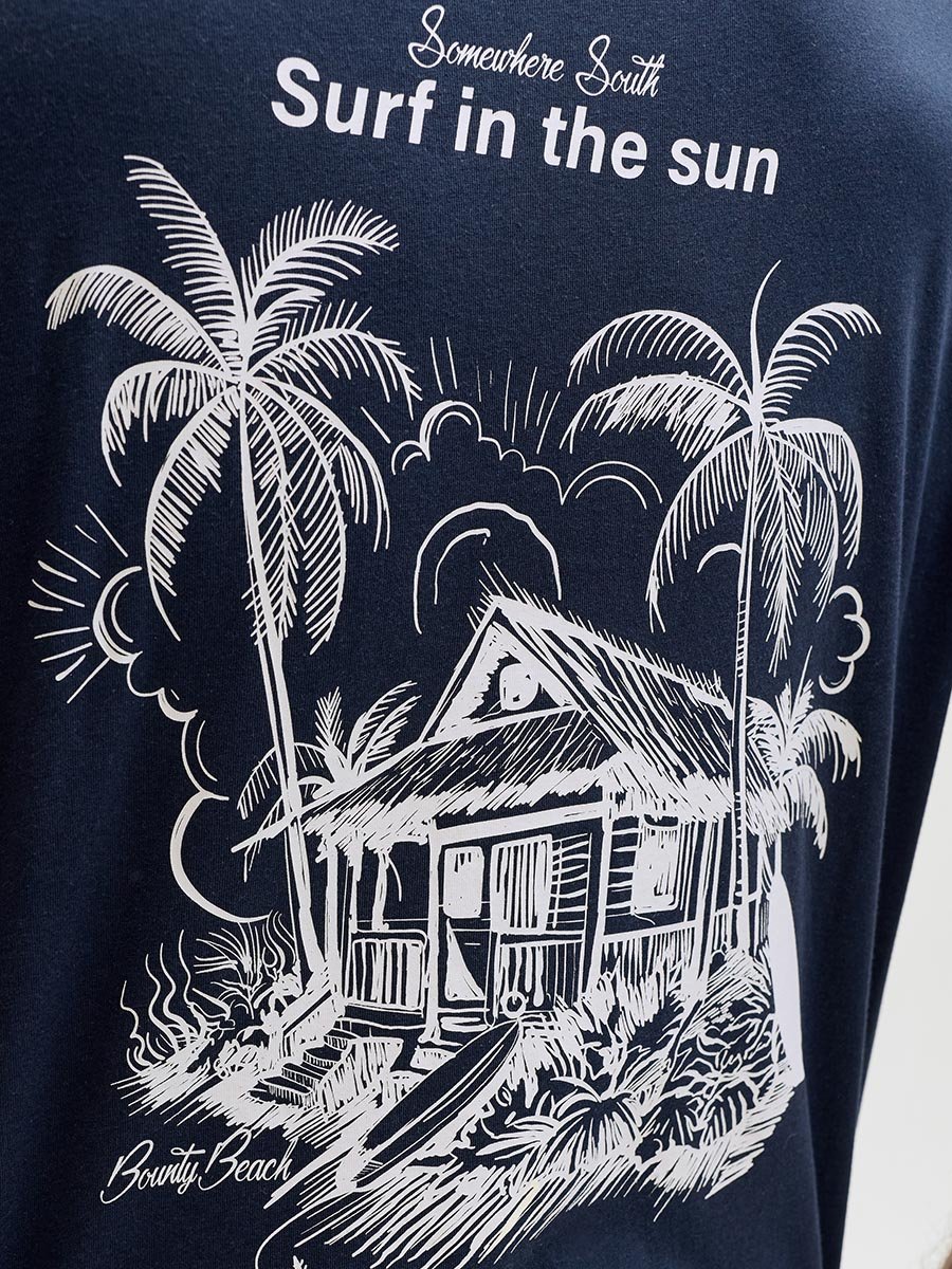 Men Graphic Print Crew Neck T-Shirt