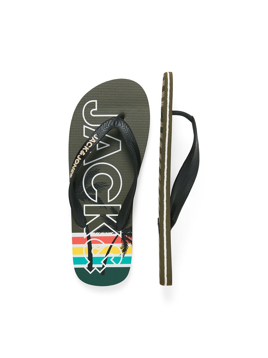 Palm Print Flip Flops