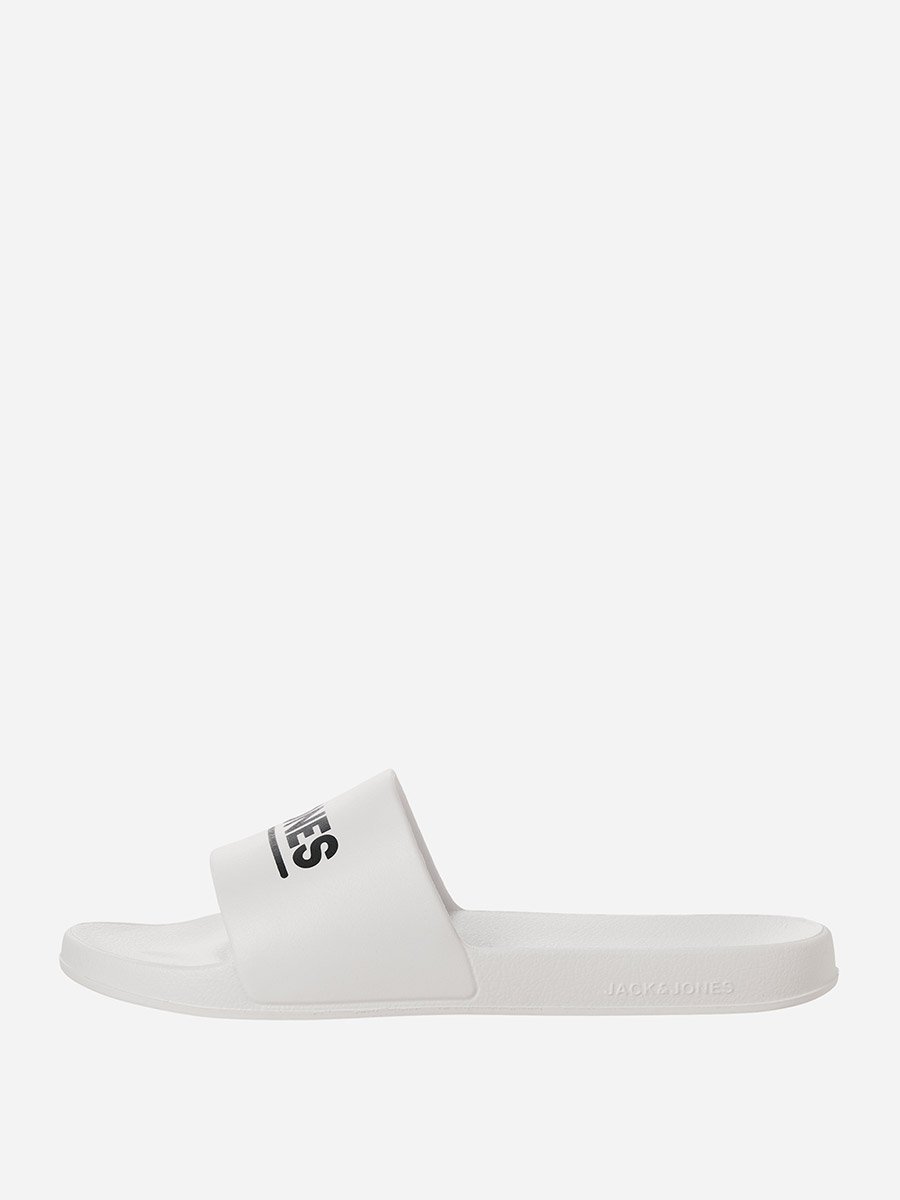 Men White Logo Slides
