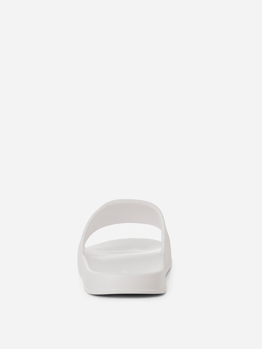 Men White Logo Slides