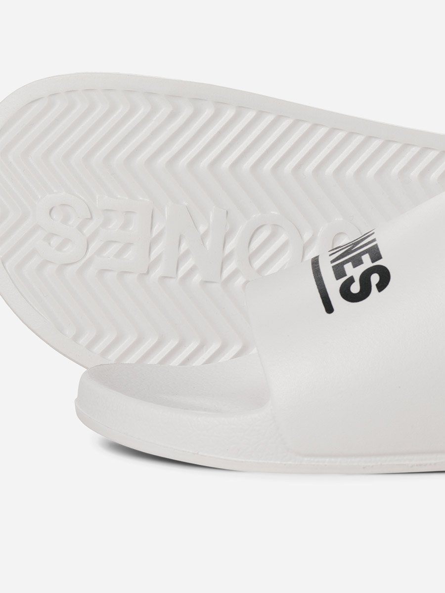 Men White Logo Slides