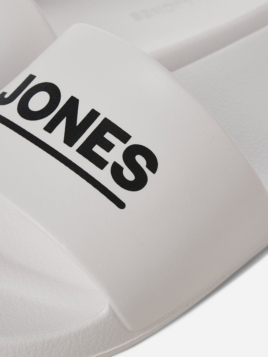 Men White Logo Slides
