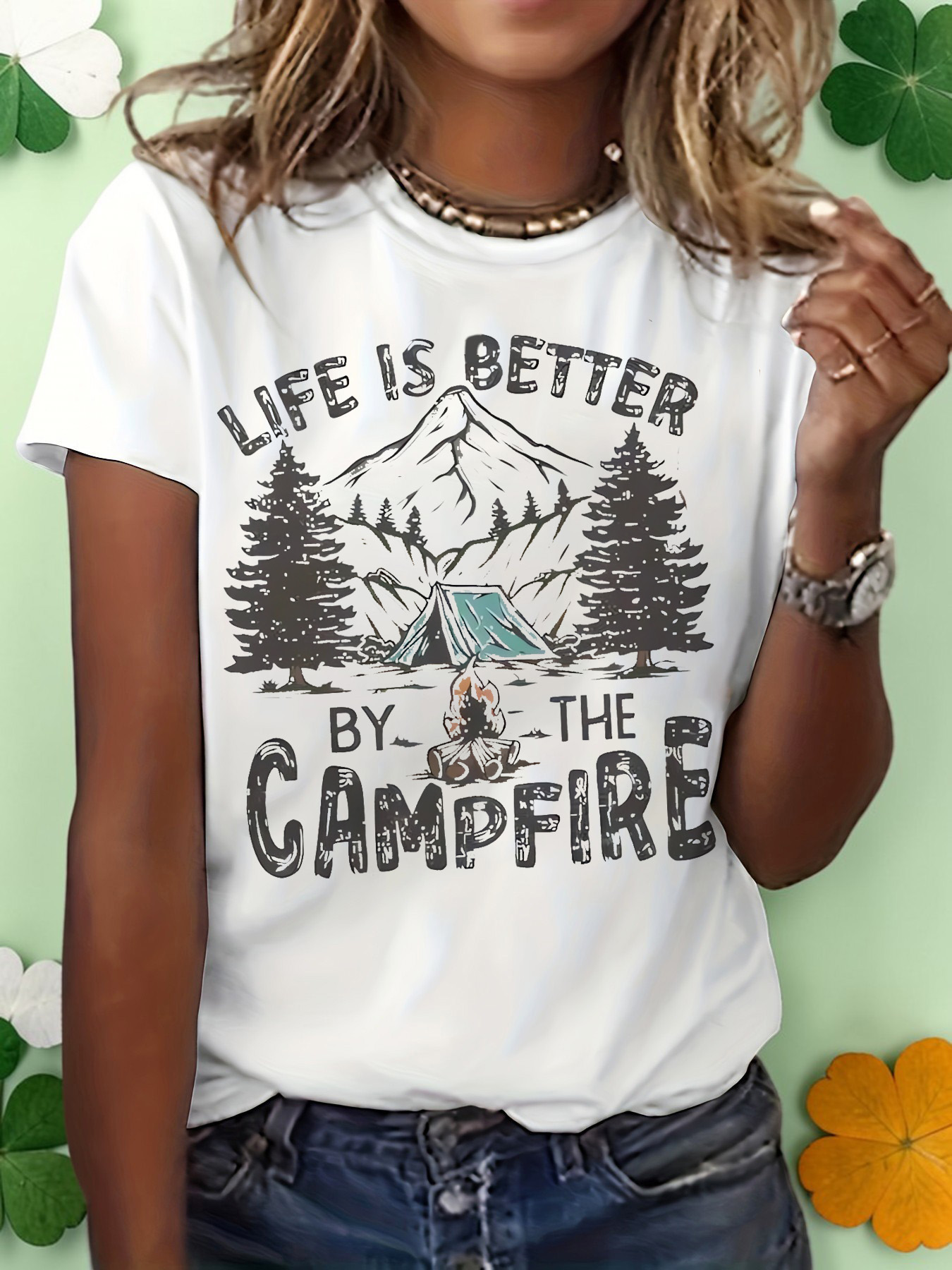 White Graphic Print Short Sleeve T-Shirt